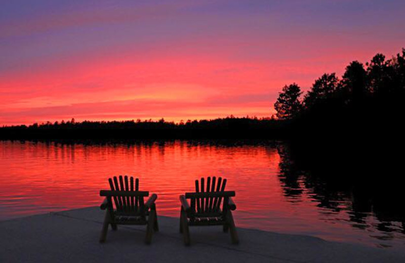 Sunset at Elbow Lake Lodge.