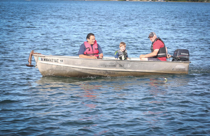 Boating at East Silent Lake Resort.