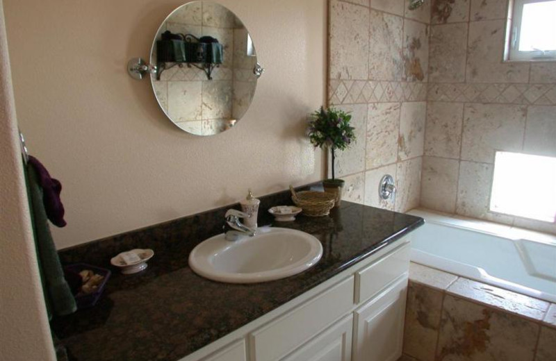 Rental bathroom at Coastal Vacation Rentals.