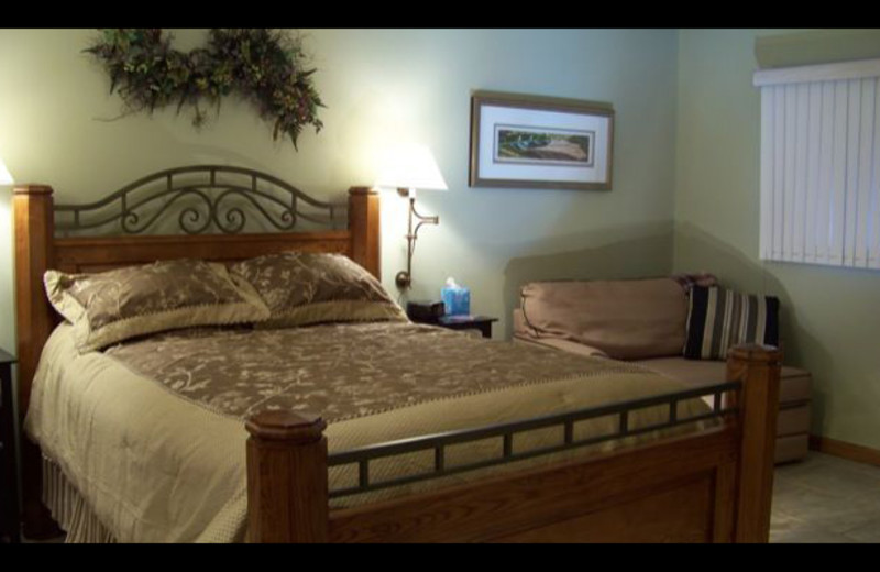Suite bedroom at The Lighthouse Lodge.