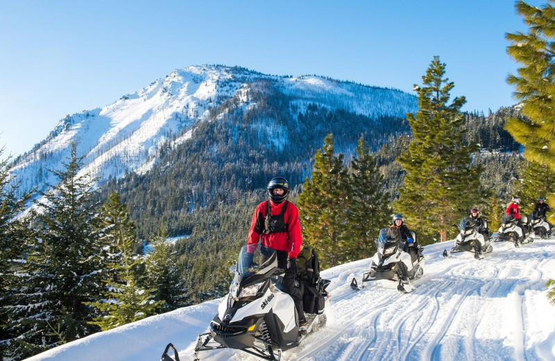 Snowmobiling at Mountain Springs Lodge.