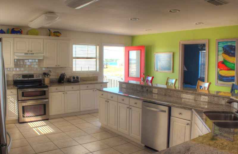 Rental kitchen at Paradise Gulf Properties.