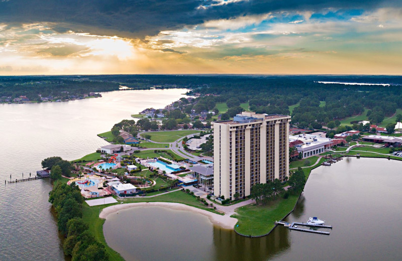 Aerial view of La Torretta Lake Resort & Spa.