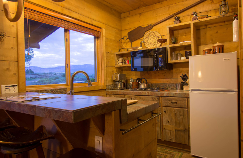 Guest kitchen at Cottonwood Meadow Lodge.