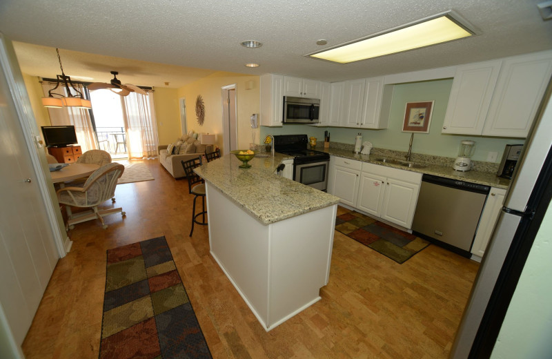 Guest kitchen at Nautilus Condominiums.