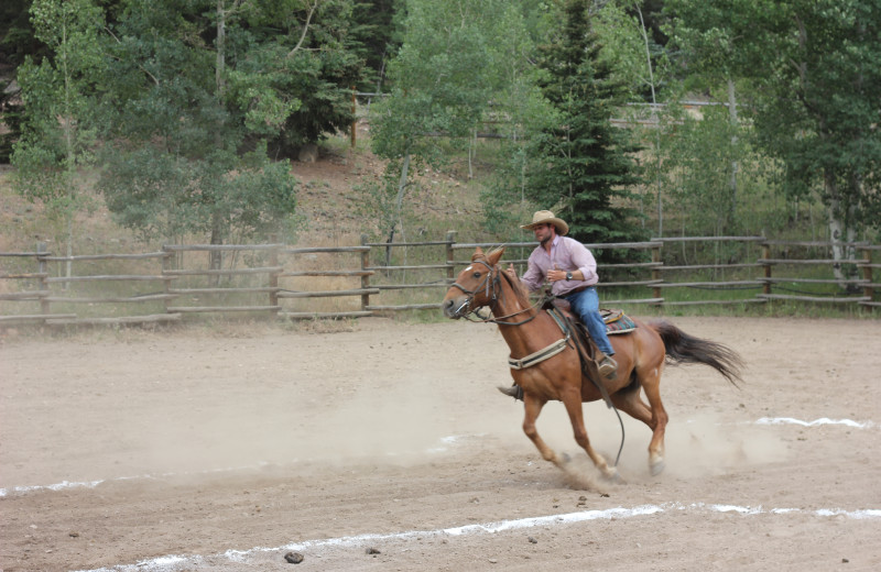 Horse riding at Tumbling River Ranch.