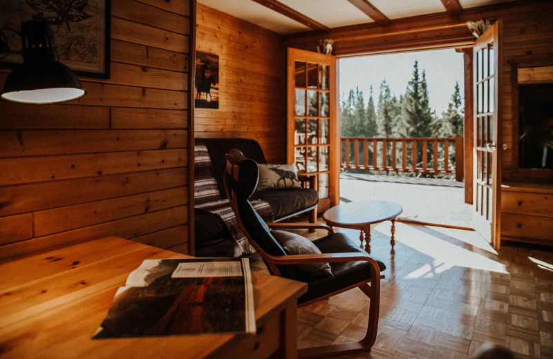 Cabin living room at Big Creek Lodge.