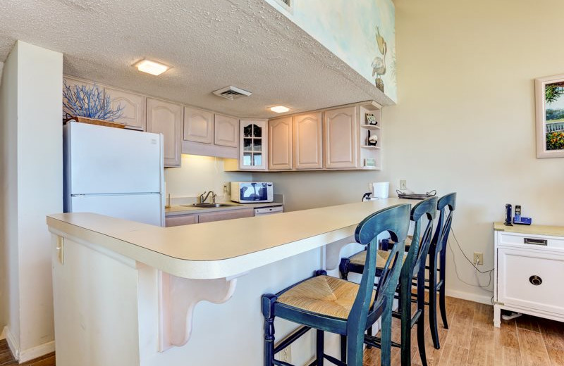 Rental kitchen at Amelia Rentals and Management Services.