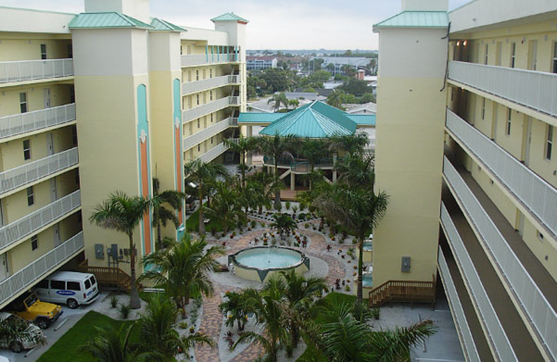 Courtyard view at Sunset Vistas Beachfront Suites.