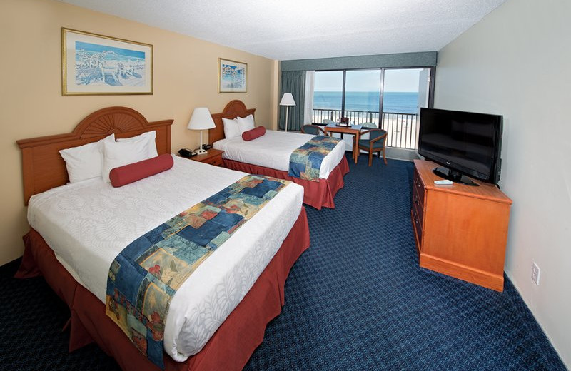 Guest room at Best Western PLUS Oceanfront Virginia Beach.