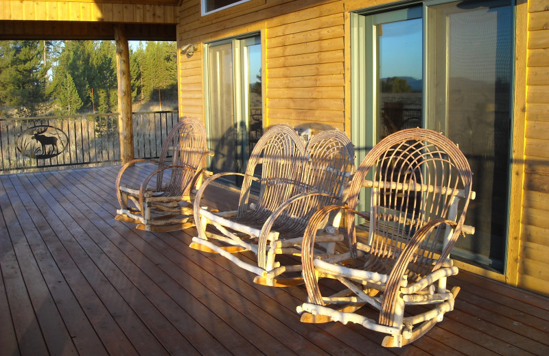 Relaxation on a cabin deck for the sunrise.
