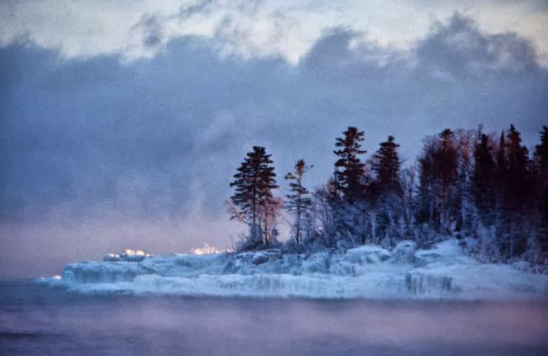 Lake Superior shoreline at The Shoreline Inn.