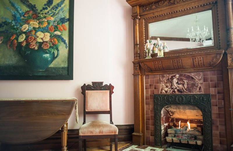 Fireplace at Market Street Inn.