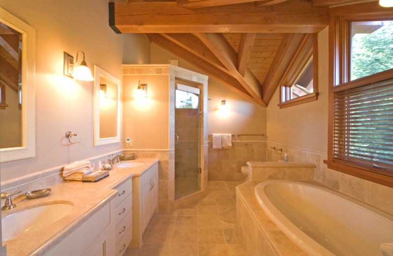 Guest bathroom at ResortQuest Whistler.