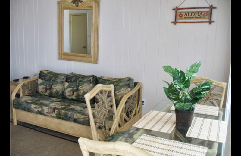 Guest room at Paradise Oceanfront Resort.
