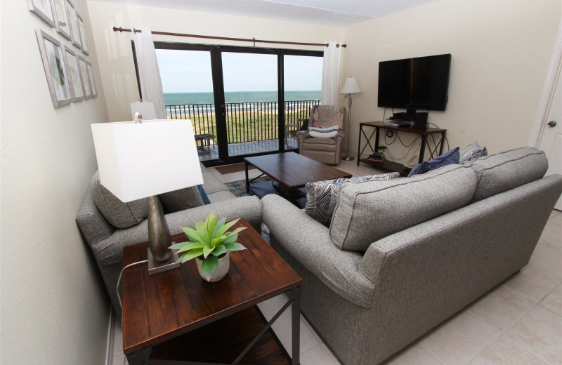 Rental living room at Seabreeze I.