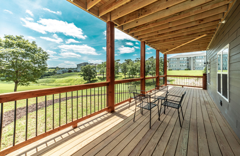 Lodge deck at Thousand Hills Golf Resort.