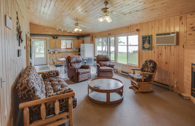 Cabin living room at Twin Springs Resort.