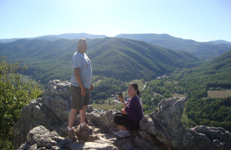 Hiking in Seneca Rocks near Smoke Hole Caverns & Log Cabin Resort.