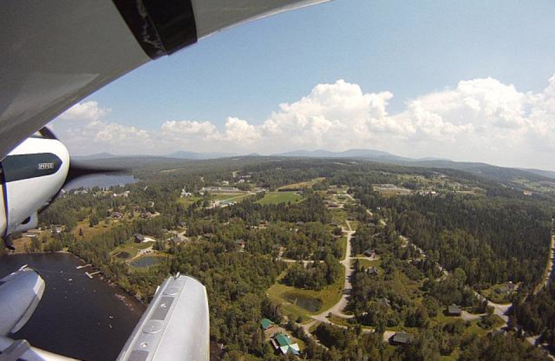 Aerial view of Bald Mountain Camps Resort. 