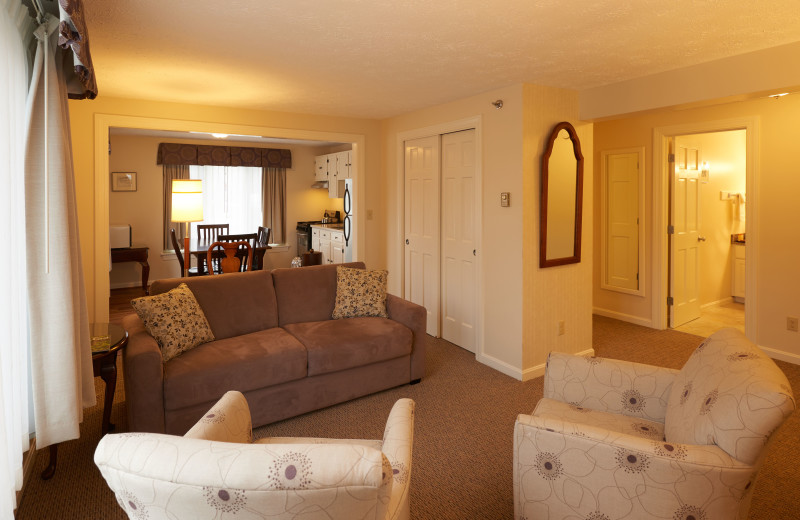 Guest room at The Sparhawk Oceanfront Resort.