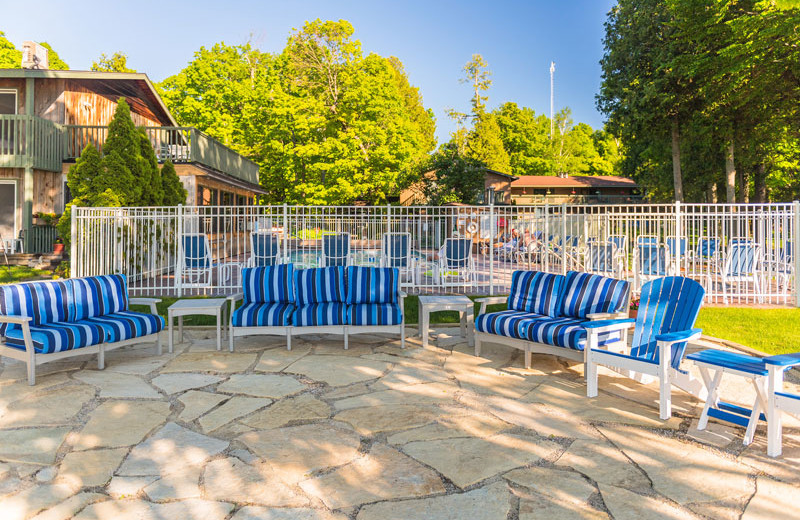 Patio at The Shallows Resort.