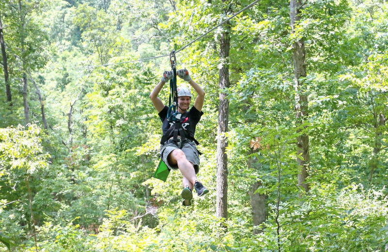 Zip line at Harpole's Heartland Lodge.