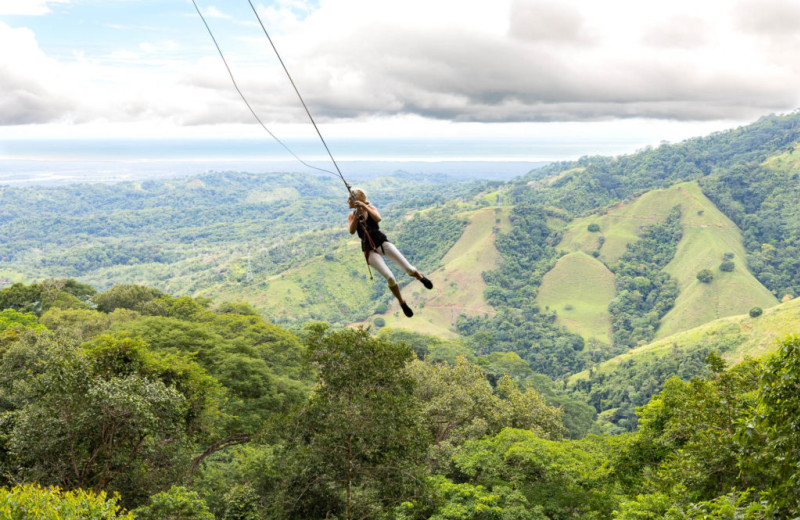 Zip line near El Castillo Boutique Luxury Hotel.