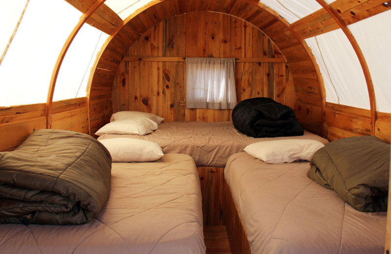 Wagon interior at Zion Ponderosa Ranch Resort.