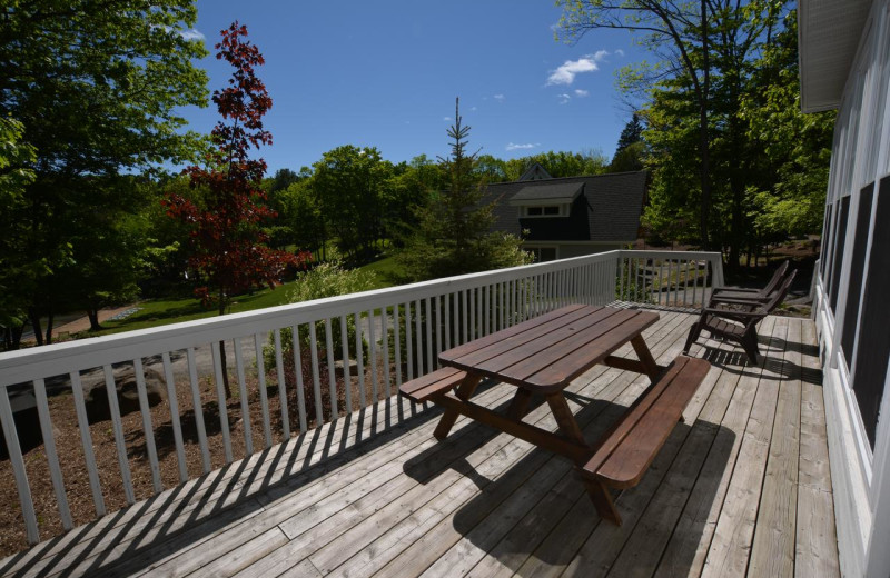 Guest balcony at Port Cunnington Lodge.