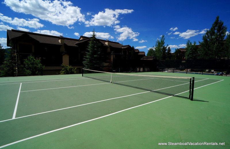 Tennis court at Steamboat Vacation Rentals.