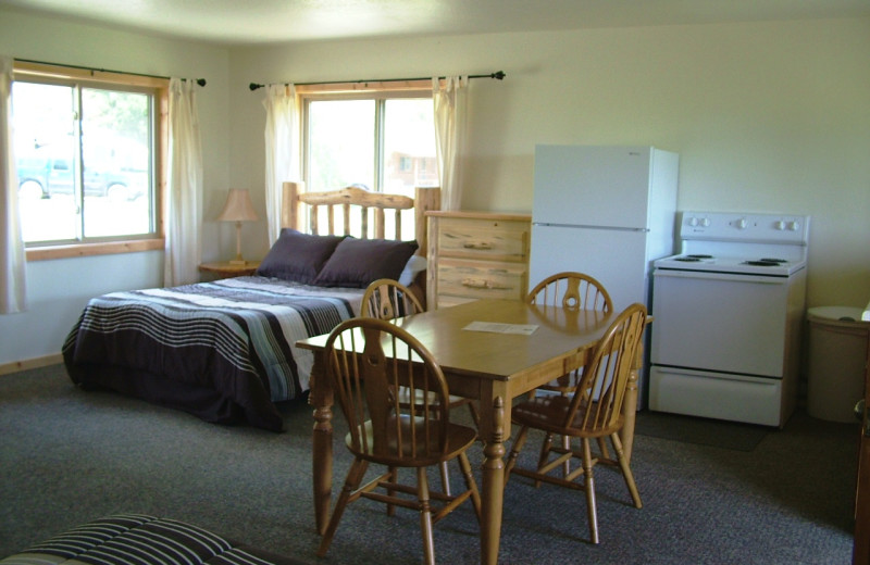 Cabin interior at Galloup's Slide Inn.