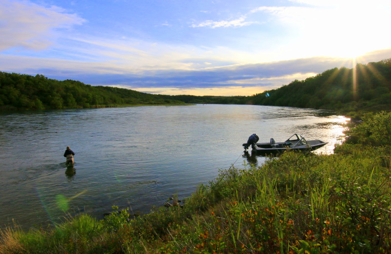 Fishing at King Salmon Lodge.