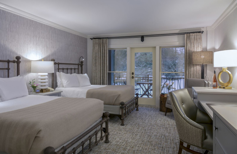 Guest room at The Lodge at Woodloch.