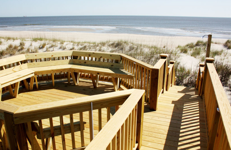 Rental deck at Oak Island Accomodations.