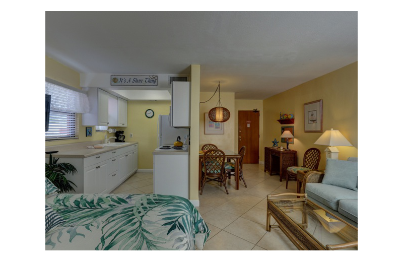 Guest room at Gulf Winds Resort Condominiums.