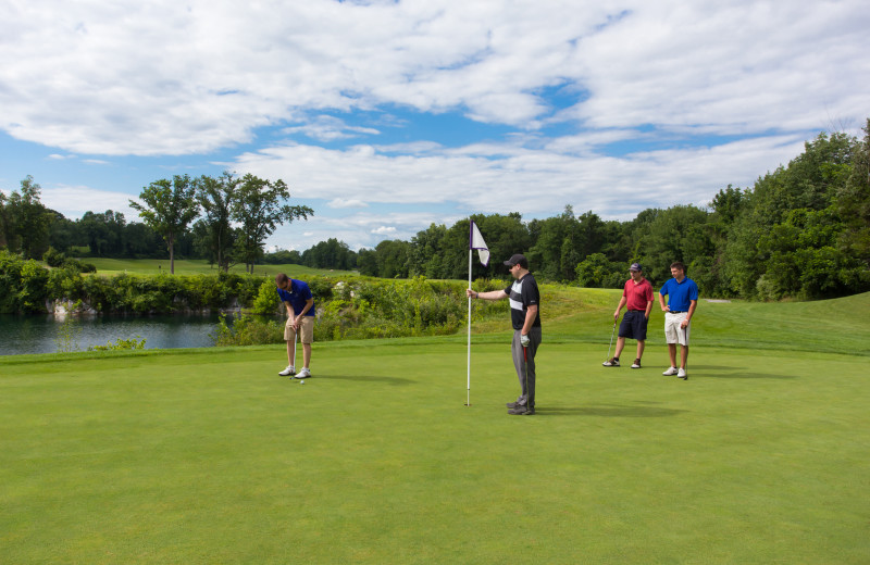 Playing golf at Crystal Springs Resort.