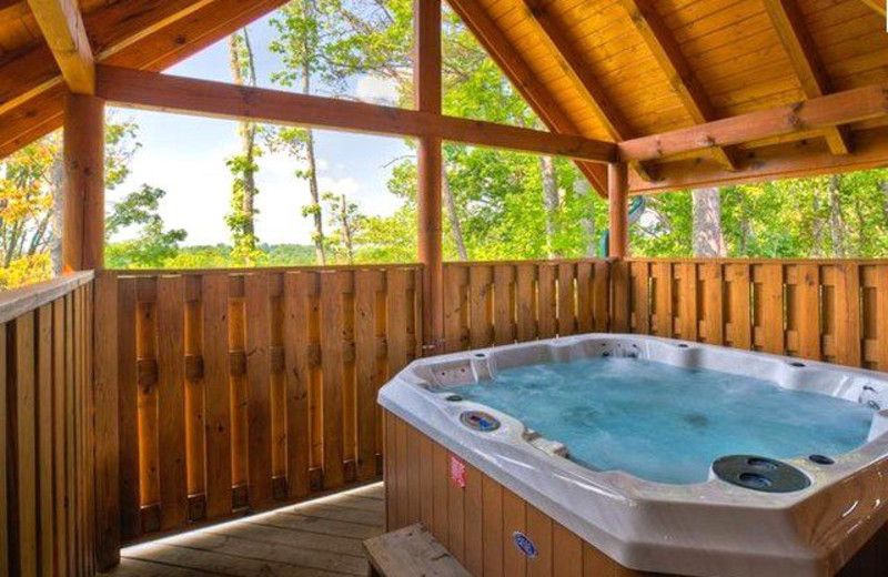 Cabin whirlpool at The Cabin Rental Store.