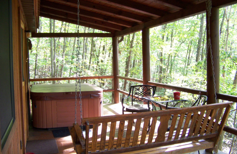 Cabin deck at Hocking Hills Cabins.