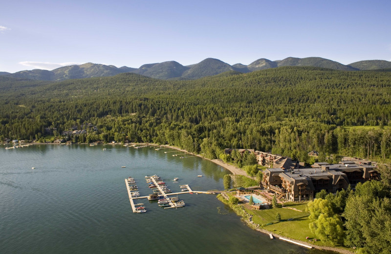 Exterior view of The Lodge at Whitefish Lake.