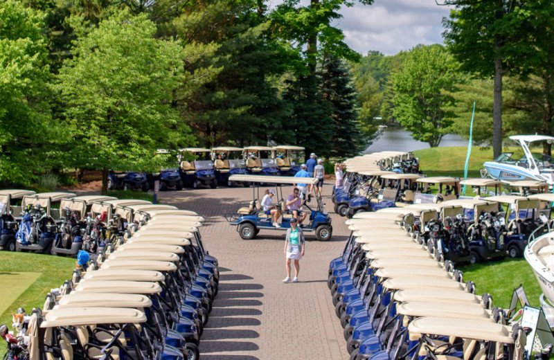 Golf carts at Port Cunnington Lodge & Resort.