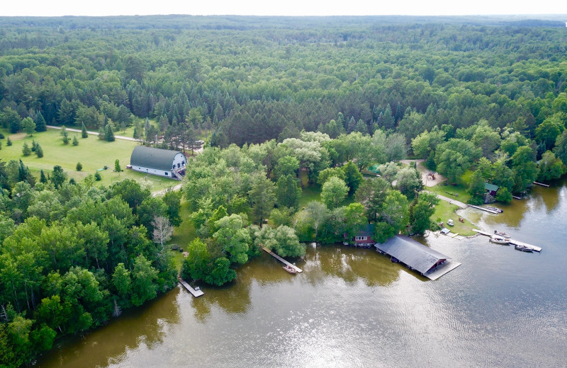 Aerial view of Grey Wolf Lodge.