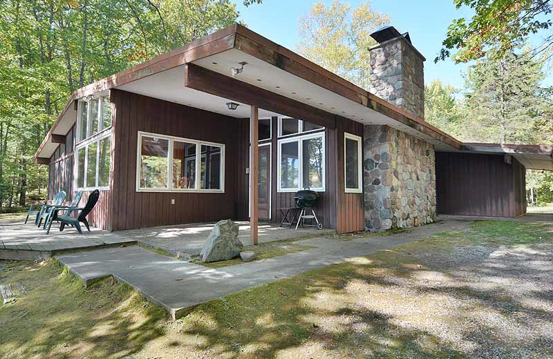 Cabin exterior at North Country Vacation Rentals.