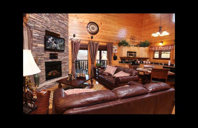 Cabin living room at Eden Crest Vacation Rentals, Inc. - Amazing Grace.