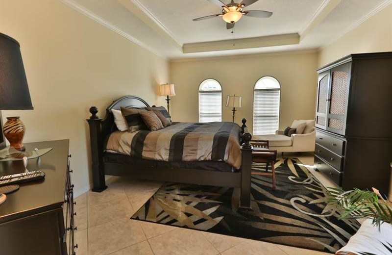Rental bedroom at Holiday Isle Properties.