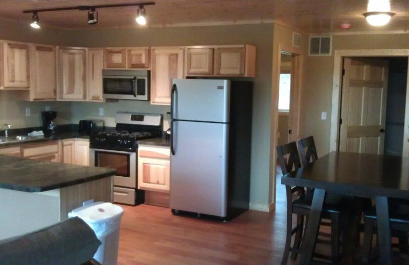 Guest kitchen at Appeldoorn's Sunset Bay Resort.