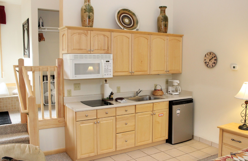 Suite kitchen at Sunnyside Knoll Resort.