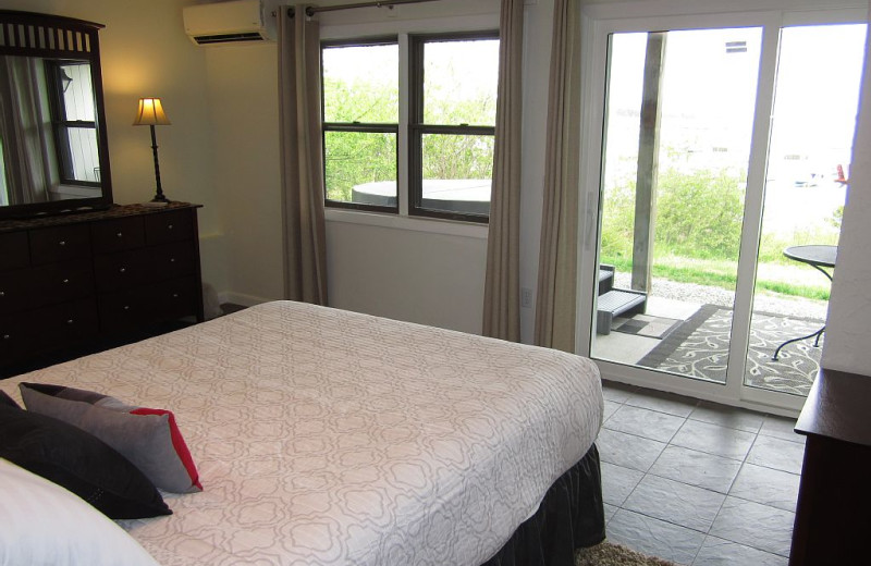 Rental bedroom at Acadia Cottage Rentals.