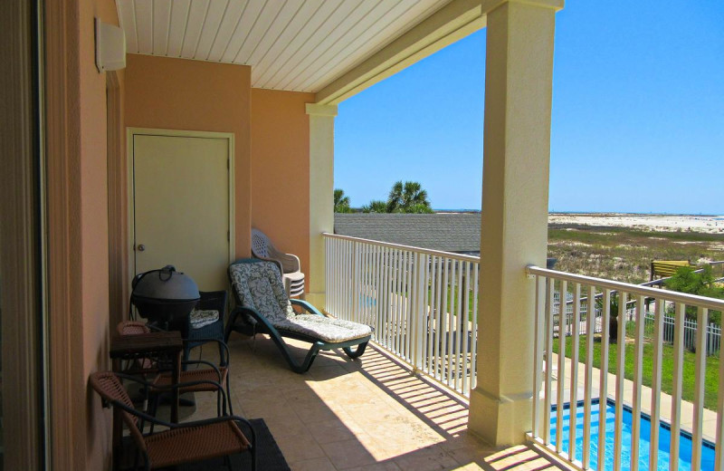 Rental balcony at Beachfront Rentals.