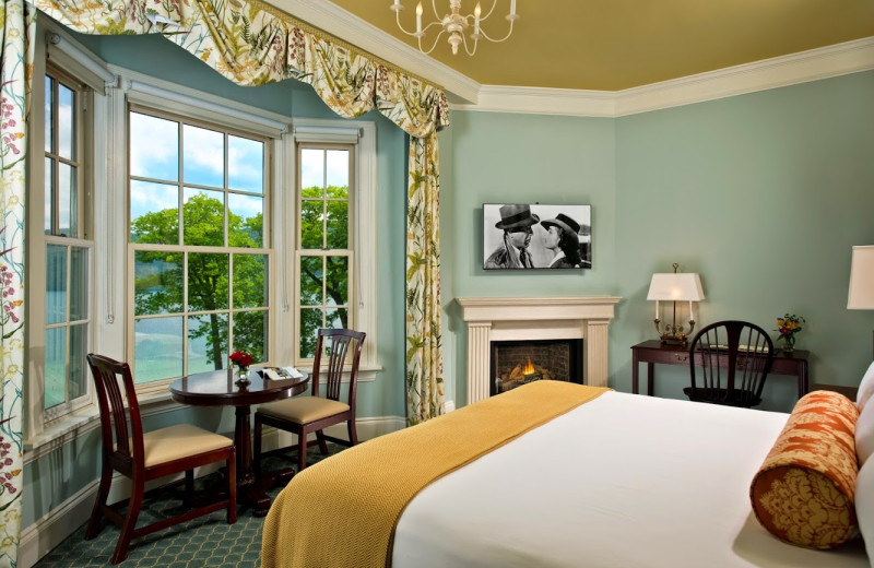 Suite with fireplace at The Otesaga Resort Hotel.